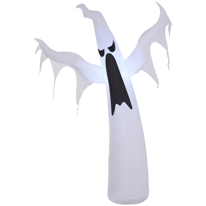 6FT Tall Halloween Inflatable White Ghost, Outdoor Blow Up Yard Decoration with LED Lights