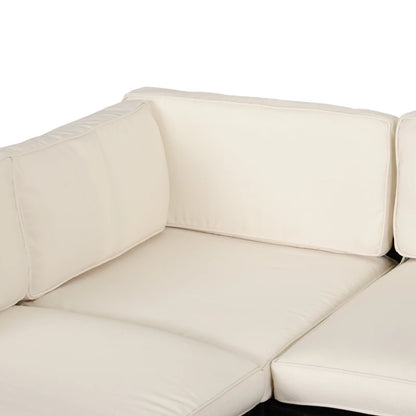 Outdoor Patio Rattan Sofa Set Cushion Polyester Cover Replacement Set - No Cushion Included, Cream White