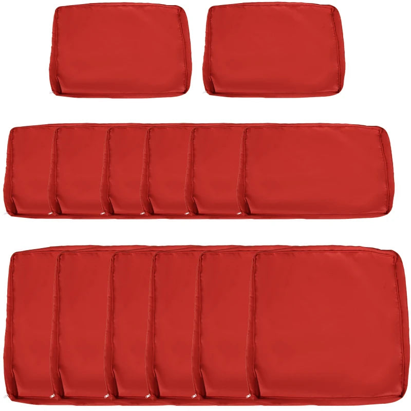 Patio Rattan Sofa Set Cushion Polyester Cover Replacement Set - No Cushion Included Red