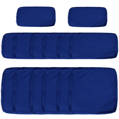 Outdoor Patio Rattan Sofa Set Cushion Polyester Cover Replacement Set - No Cushion Included Blue