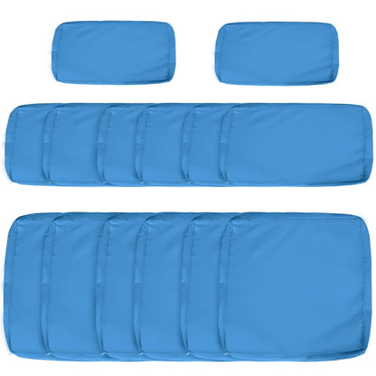 Outdoor Patio Rattan Sofa Set Cushion Polyester Cover Replacement Set - No Cushion Included Sky Blue