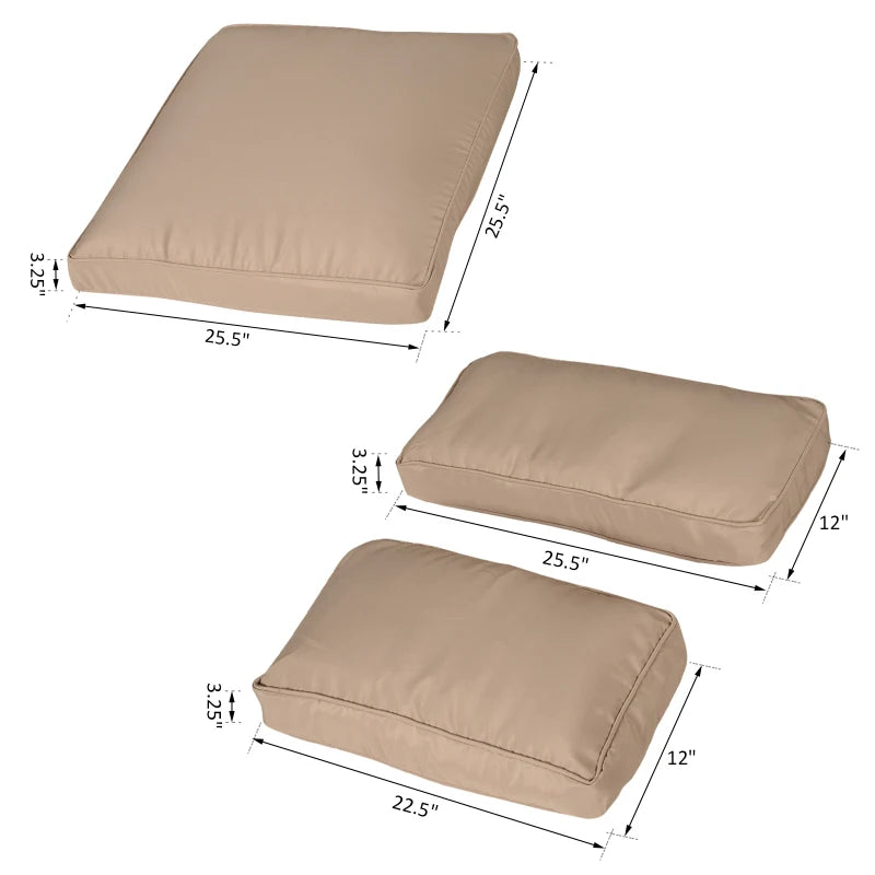 Outdoor Patio Rattan Sofa Set Cushion Polyester Cover Replacement Set - No Cushion Included Beige