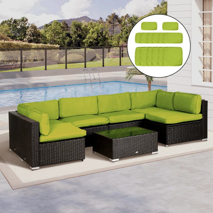 Outdoor Patio Rattan Sofa Set Cushion Polyester Cover Replacement Set - No Cushion Included Light Green