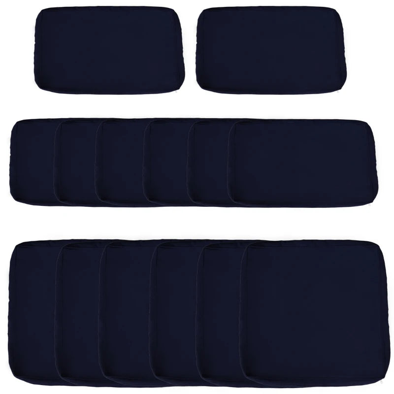 Outdoor Patio Rattan Sofa Set Cushion Polyester Cover Replacement- No Cushion Included Dark Blue